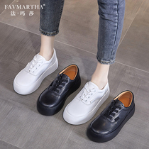 Fa Masha brand super light white shoes women increase summer 2021 new womens shoes thick soled leather casual shoes children