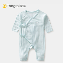 Tongtai newborn cotton jumpsuit baby spring and summer pure cotton boneless thin section lace jumpsuit jumpsuit