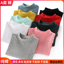 Childrens base shirt cotton sweat 2021 Spring and Autumn New Tong T-shirt female treasure collar underwear boys long sleeve