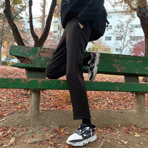 Hualun 2019 new autumn boys pants casual pants Korean version of the student black trend slim trousers 9 points