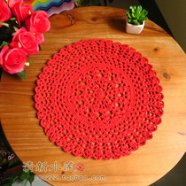 Fresh water lotus handmade crochet hook hook cotton woven Southeast Asia happy wedding decoration thick table round cushion