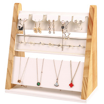 Solid wood jewelry display shelf vertical creative necklace with earrings stalls night market earrings minimalist jewelry storage box