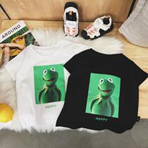 Boy cartoon short - sleeved family clothing 2021 summer Han edition new childrens leisure half - sleeved baby t-shirt