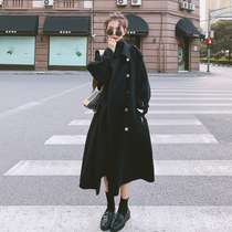 Woolen coat women 2021 Winter new Korean loose bf thin thick long fashion woolen coat tide