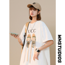 Big Code Short Sleeve T-Shirt Woman Design Sensation Small Crowd 2022 New Summer Fat Mm Student Han Version Loose Half Sleeve Ins Tide