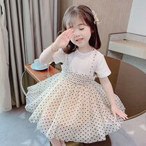 Girls Chiffon Spring Summer Dress 2020 New style in the Big Children Princess Dress Girl Flower Polo Dot Skirt