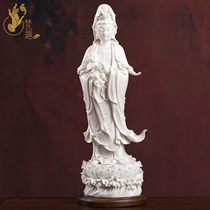 Fanqu DeHua white porcelain sculpture statue home furnishings Chen Wende Master Works 19 Inches Lilian Sends Guanyin