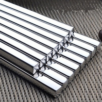 Pure 304 stainless steel chopsticks five pairs of household metal chopsticks Korean moisture-proof and anti-bacterial uncoated all square