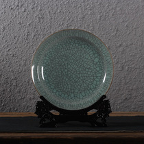 Celadon living room home accessories ornaments hanging plate Gokao kiln open ice crack large plate sitting plate hanging plate