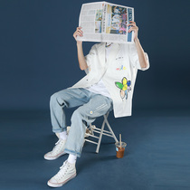 Summer mens casual suit Fashion ruffian handsome high-end dating mens suit with handsome three-piece suit