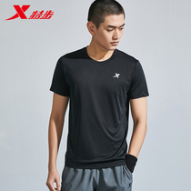 XTEP short-sleeved t-shirt mens 2021 summer new sports and leisure mens quick-drying t-shirt fitness running short t mens clothing