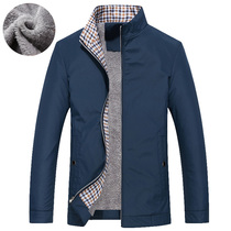 Dads autumn clothing blouses 40-50 years old age male jacket winter clothing stand collar plus suede thickened jacket maturation and steady weight