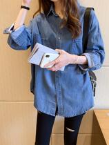 Tide brand denim shirt women loose Korean version 2021 spring casual top Wild shirt thin coat tide