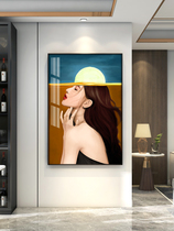 Porch corridor corridor decorative painting luxury figure mural living room entrance porch hanging painting vertical modern simplicity