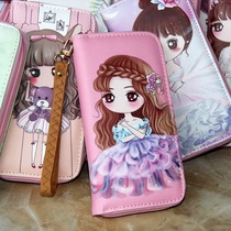 2019 New childrens long wallet cute girl holding wallet for girls middle school students