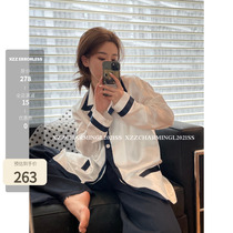 Xzz Sleepwear Style Outwear Very Cool Bangs Color Shirt Acetate Satin Face Shirt Woman Summer Long Sleeve Design Sensation