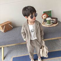 Monee boys 2021 spring and autumn new Korean style suits for small and medium children foreign style suits baby casual two-piece suit