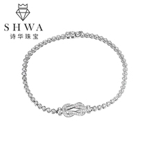 Shihua jewelry horseshoe buckle diamond bracelet female real diamond 18K gold group inlaid diamond bracelet custom bracelet