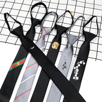 5cm personality embroidery lazy zipper tie in Han edition narrow fine tiger head Japanese JK male and female student tide