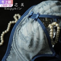 Fingerie Diary Retro Oriental Beauty Elegant Lace Modal Nelli Micro-gathering Thin Bra Lingerie Set