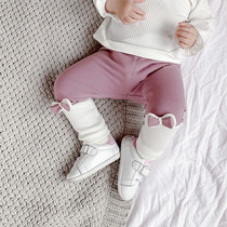 Baby leggings open file cotton wear trousers spring and autumn 1-3 years old Korean baby 2 foreign girl thin tide