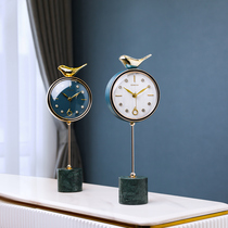 Nordic light luxury desktop clock Living room creative desk clock ornaments Household modern simple small desktop clock