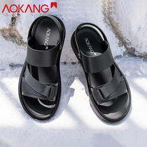  Aokang mens shoes 2021 summer new outdoor casual sandals mens trend non-slip beach shoes Korean version of cool slippers