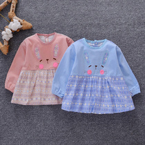 Baby gown cotton waterproof anti-dressing children Girl bib girl girl gown baby long sleeve eating apron