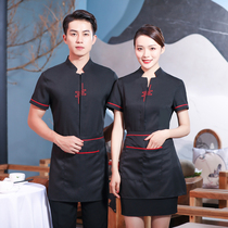 Waiter overalls Short-sleeved Hotel Chinese Tea Restaurant Catering Clothing Farmhouse Hot Pot Restaurant Hotel Summer Clothes Women