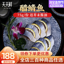 Vinegared mackerel blue and white fish vinegared herring sashimi sushi 75g wasabi sauce