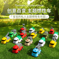 Children and boys inertia theme fire car baby engineering toy car excavator set 1-3 years old 2