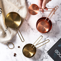 Stainless steel measuring spoon long handle coffee rice flour measuring cup household baking with graduated ml measuring spoon combination set