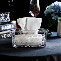 Nordic style crystal glass tissue box model room ornaments