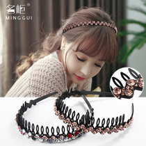 Hairband 2018 new hair card Korean pressure hair headband hair cave rhinestone elegant toothed comb non-slip adult simple female