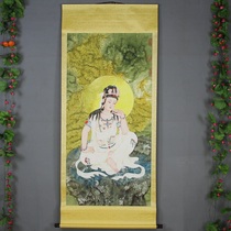New Chinese-style mounting painting in the hall painting celebrity hanging painting Chinese painting rural lobby decoration collection bamboo sitting stone Guanyin