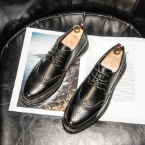 Inglées Mens Bullock Leather Shoes Trends 100 hitch Mens shoes Han Edition Genuine Leather Business Authentic Casual Little Leather Shoes