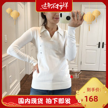 (Spot) TOMMY Ms. Tommy Basic Knitted Shirt Base Sweater Long Sleeve V-Neck POLO Shirt