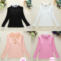 Girls  autumn bottoming shirt pure cotton Western style 2021 Korean version of the new childrens T-shirt girls sweater fashion top