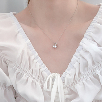 Sterling Silver Moon rabbit necklace female tide Korean version of choker simple niche design temperament cold wind sweet students