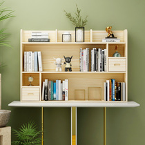 Simple solid wood desk small bookshelf childrens desk storage rack student desktop bookcase floating window shelf