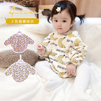 Korean childrens clothing autumn baby baby long sleeve jumpsuit Korean version of triangle climbing suit ha clothing cotton loose climbing suit