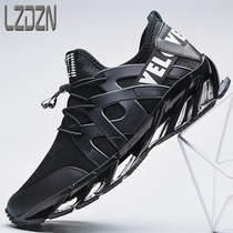 Trend summer mens breathable mens shoes running running shoes black sports spring 2021 new ultra-lightweight air cushion