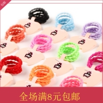 Korea JD childrens female treasure hair ornaments do not hurt hair hair ring head rope bamboo section black candy color high elastic small leather band