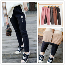 One Velvet girl casual leggings plus velvet thickened winter baby lamb hair warm pants small feet wear long pants