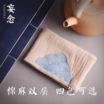 Delusion tea set) humanistic Zen hemp cotton tea towel rag Japanese handmade simple elegant tea ceremony with zero