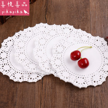 Flower bottom paper Pass flower paper Edge paper Dessert dessert cake bottom round shape oil absorbing paper Round lace paper Cushion paper