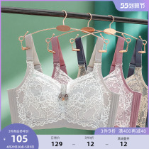 MSShe big code new shrink chest showing little steel ring full cups bra without marks and bumped lace latex bra