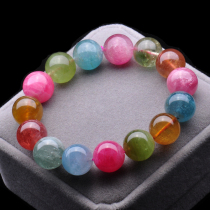 Beads 14 5 mm weight 71 8 grams Brazilian Natural tourmaline multicolor bracelet 57941