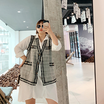 ALIN large size womens vest jacket womens fat mm Foreign Air Age Age Cover meat thin spring and autumn New Thin set