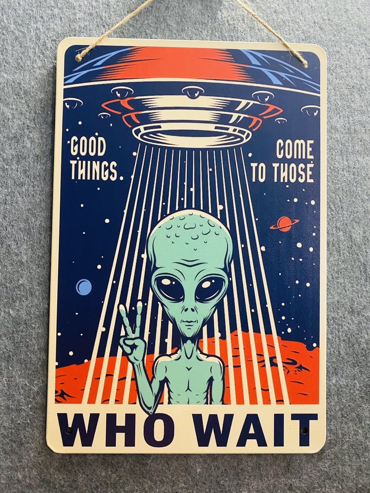 Export Foreign Trade Retro Alien ET sheet Painted Decoration Painting-Taobao